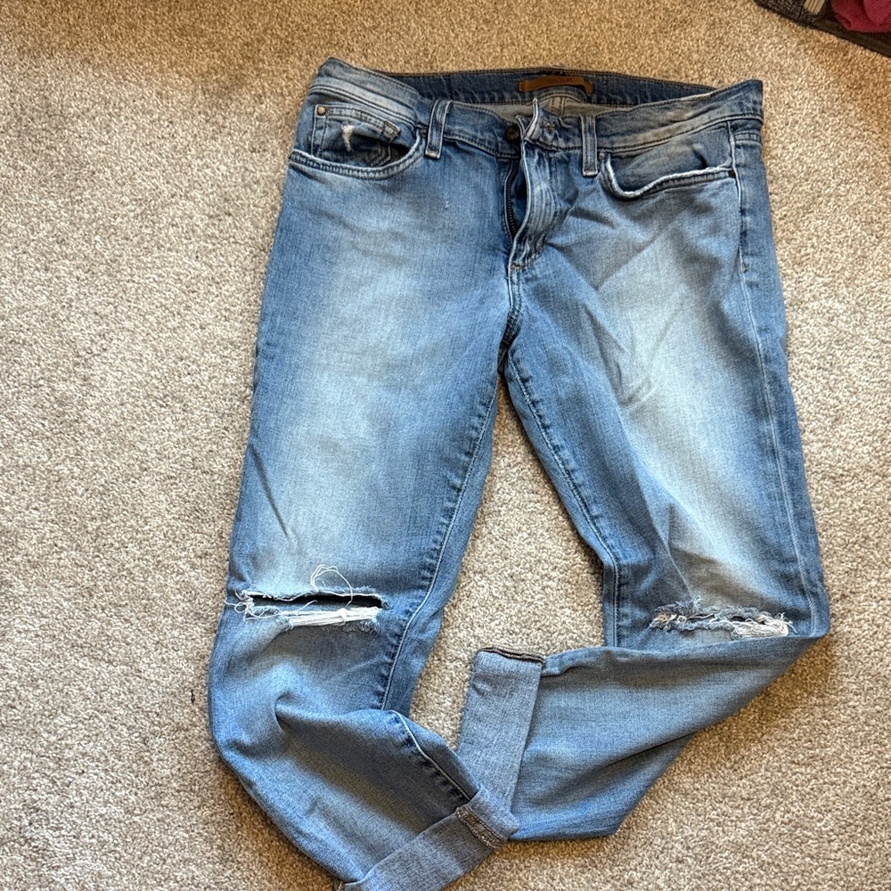 Blue Distressed Women Jeans